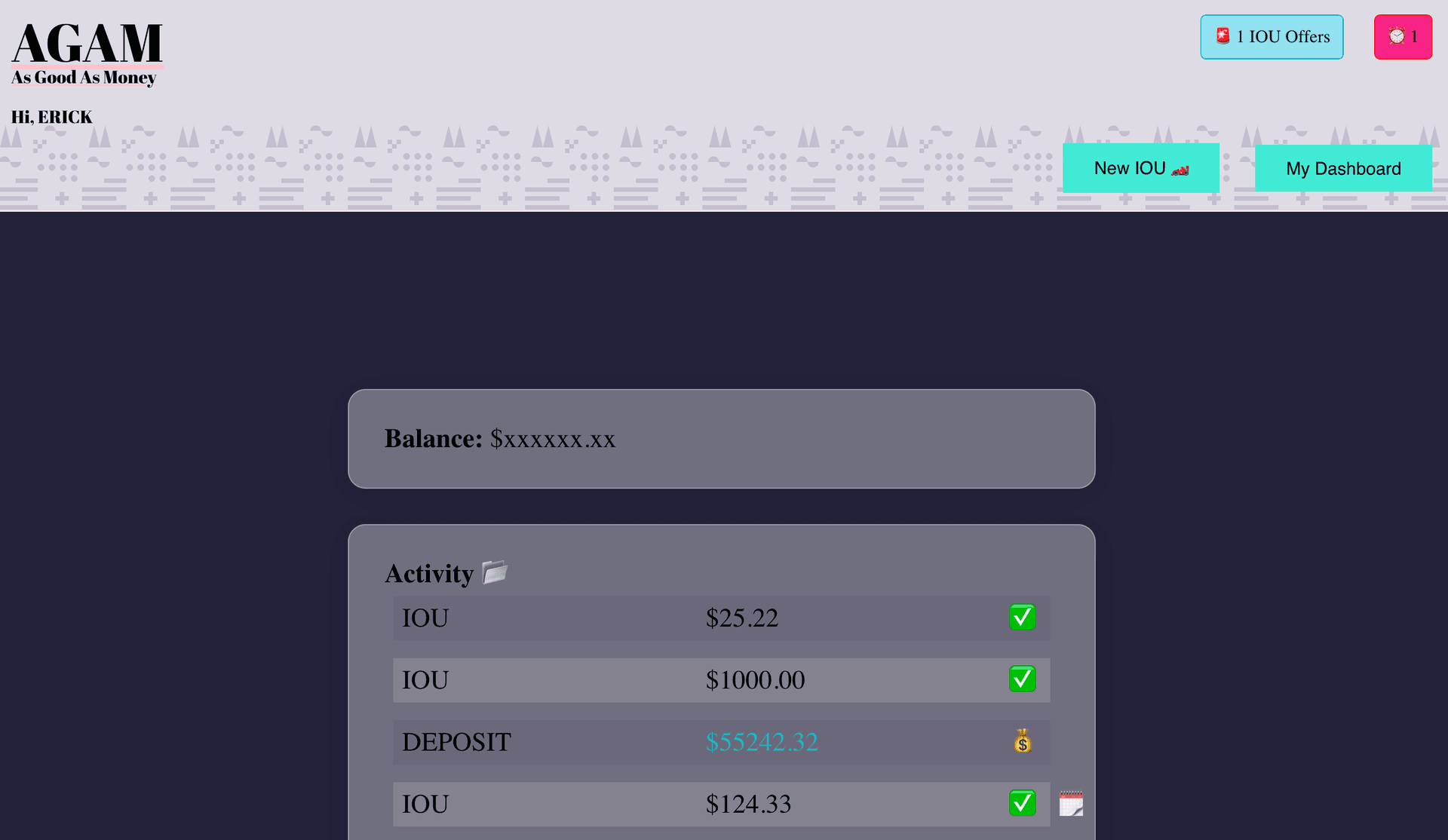 AGAM - IOU Tracker